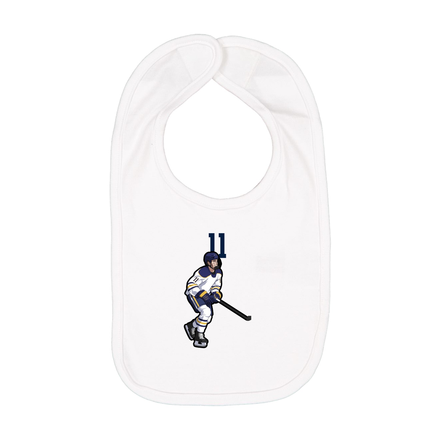 Infant Bib — Number Top in White