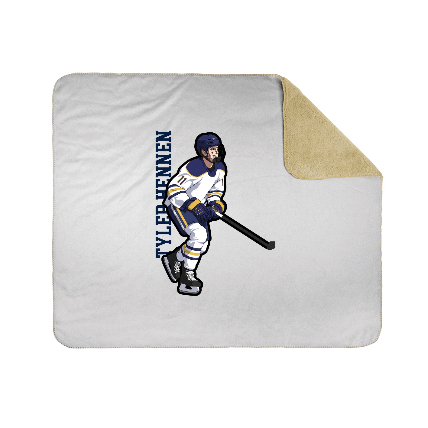 Throw Blanket — Name Vertical in White