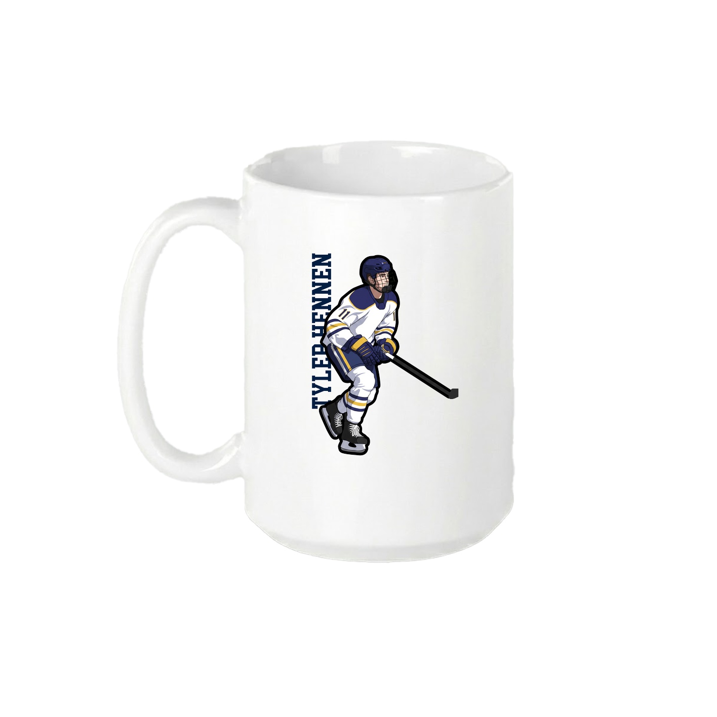15oz Coffee Mug — Name Vertical in White