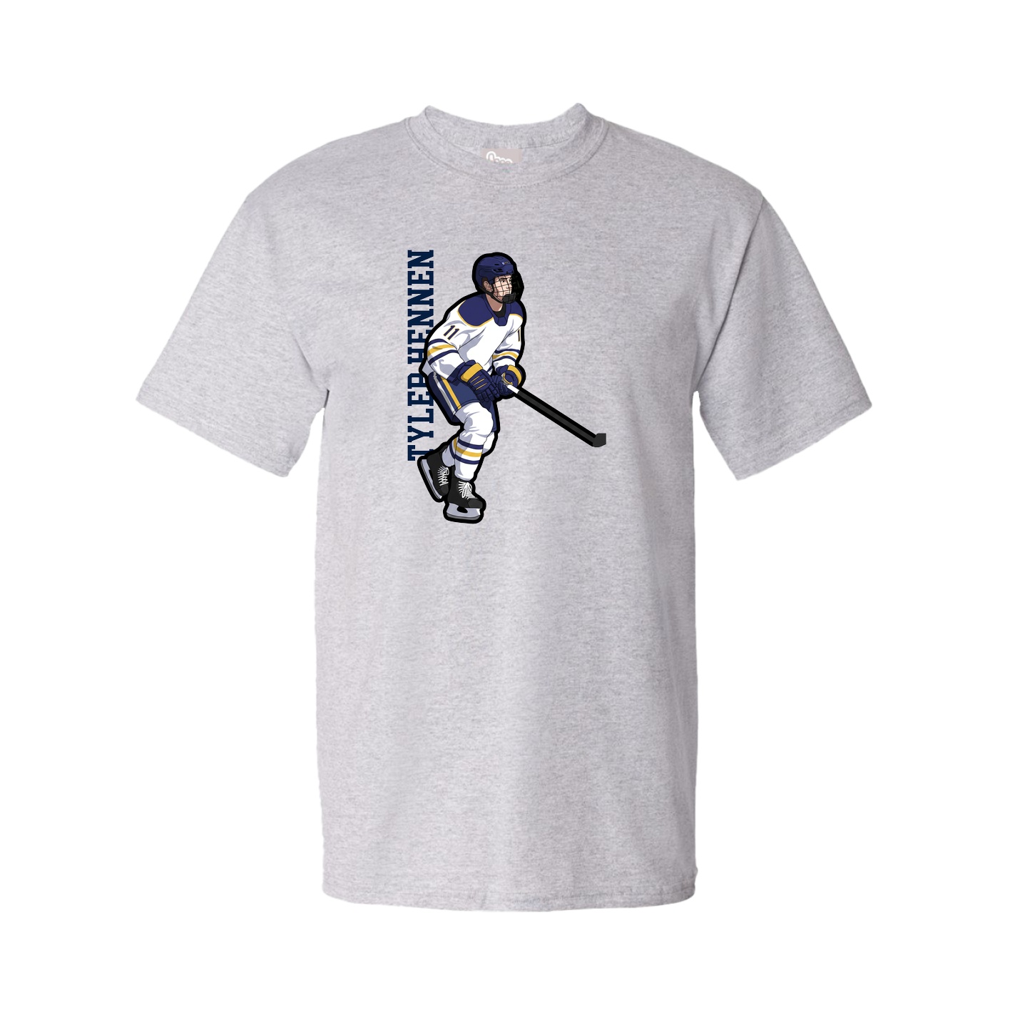 Tee — Name Vertical in Grey