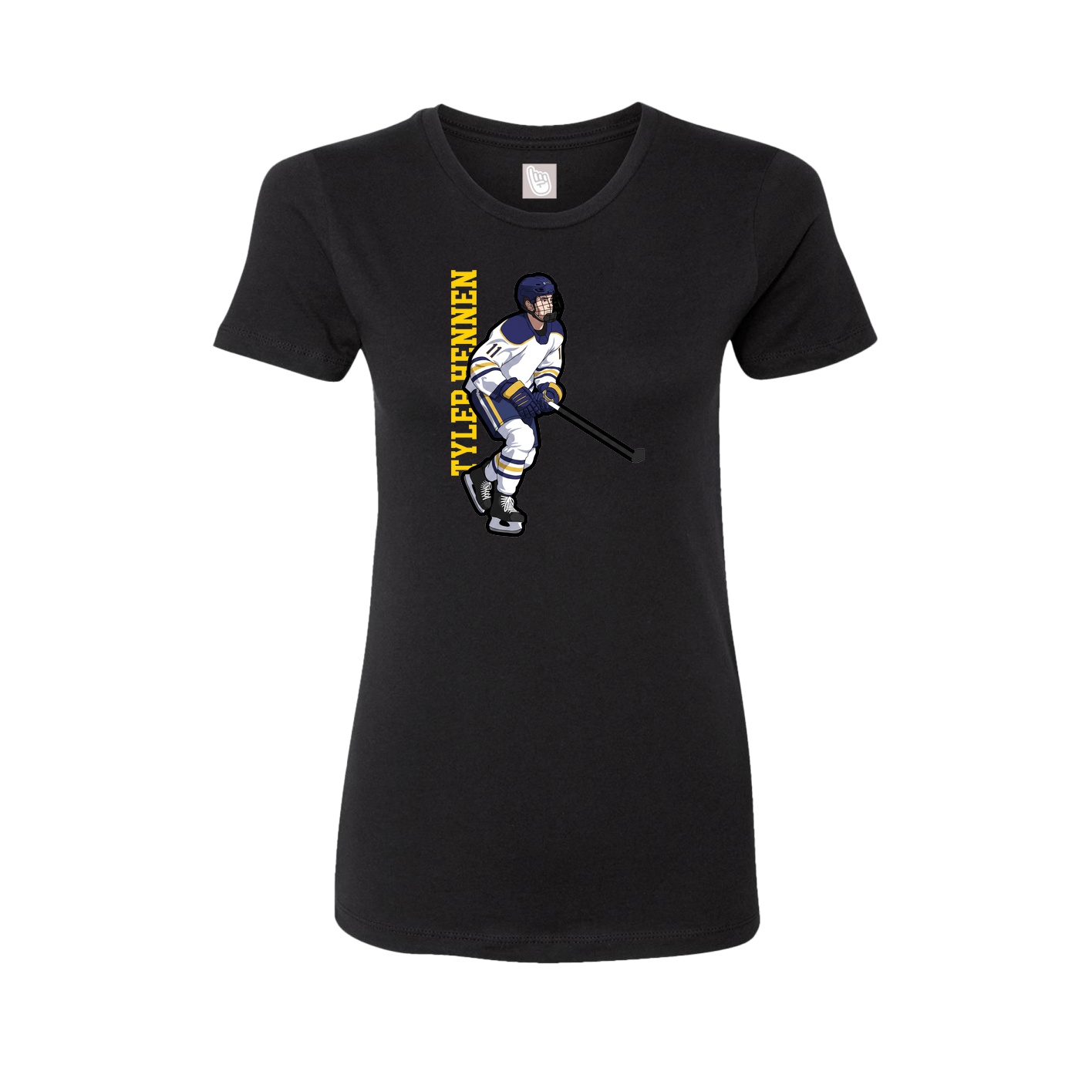 Fitted Women's Tee — Name Vertical in Black