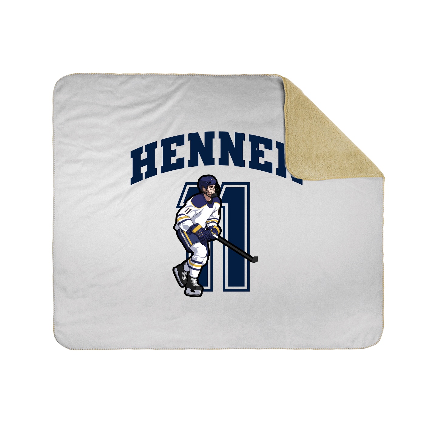 Throw Blanket — Number in White