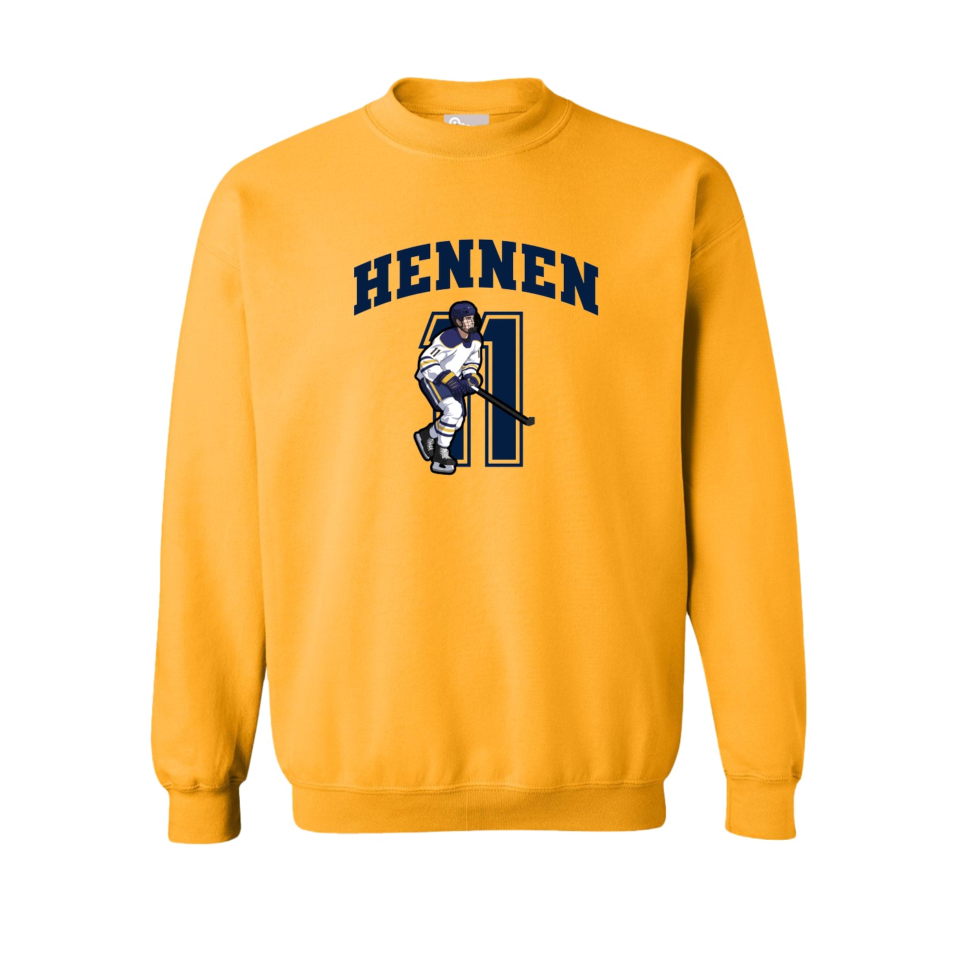Fleece Crew — Number in Gold
