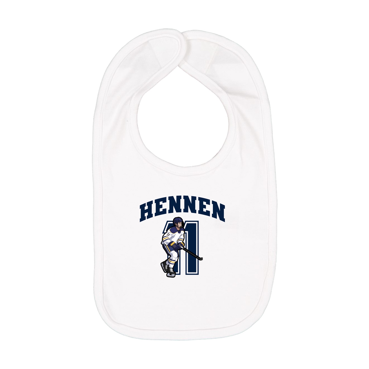 Infant Bib — Number in White
