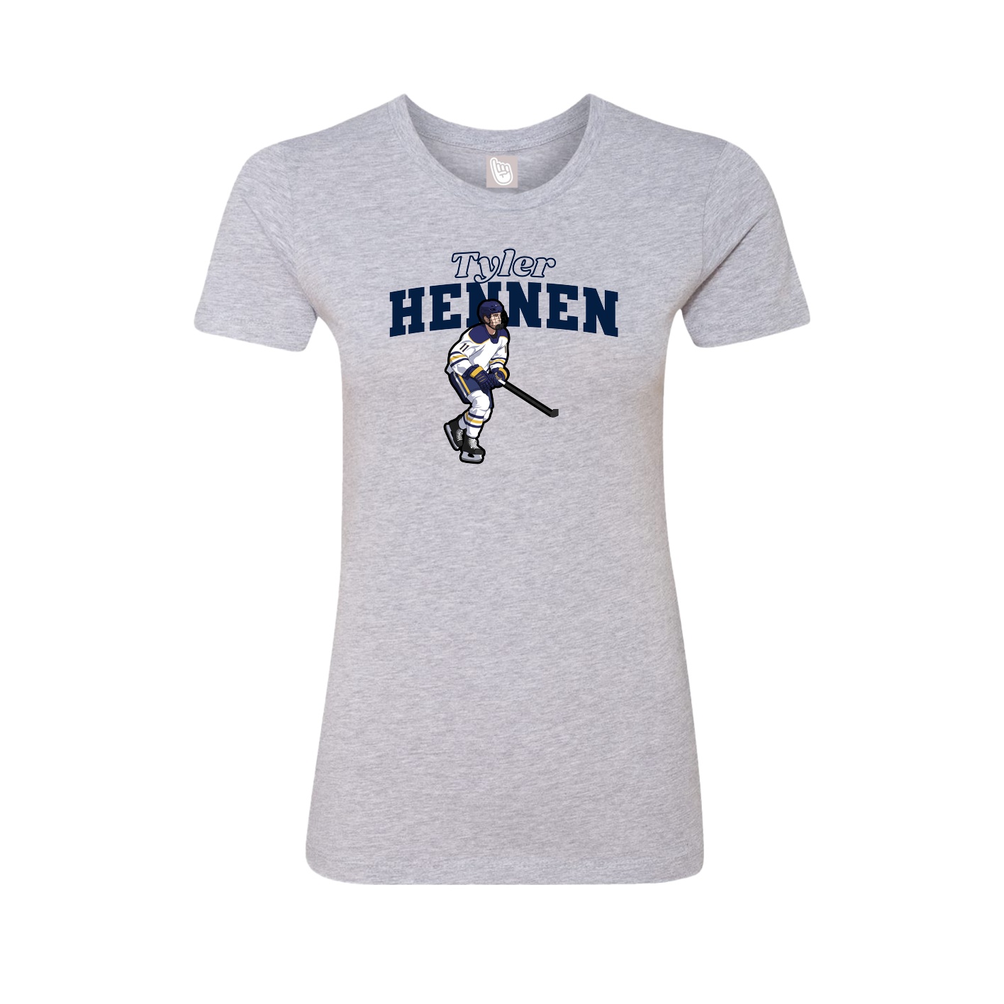 Fitted Women's Tee — Name Arch in Grey