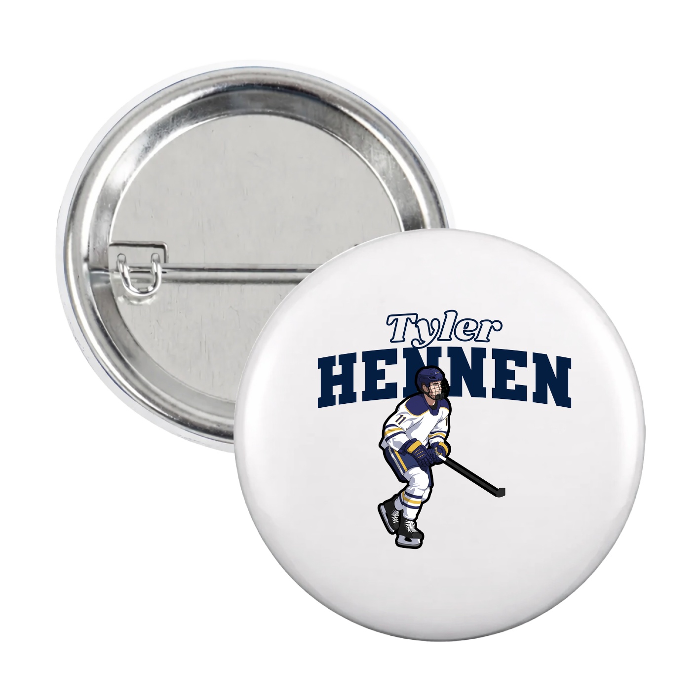 Game Day Button — Name Arch in White
