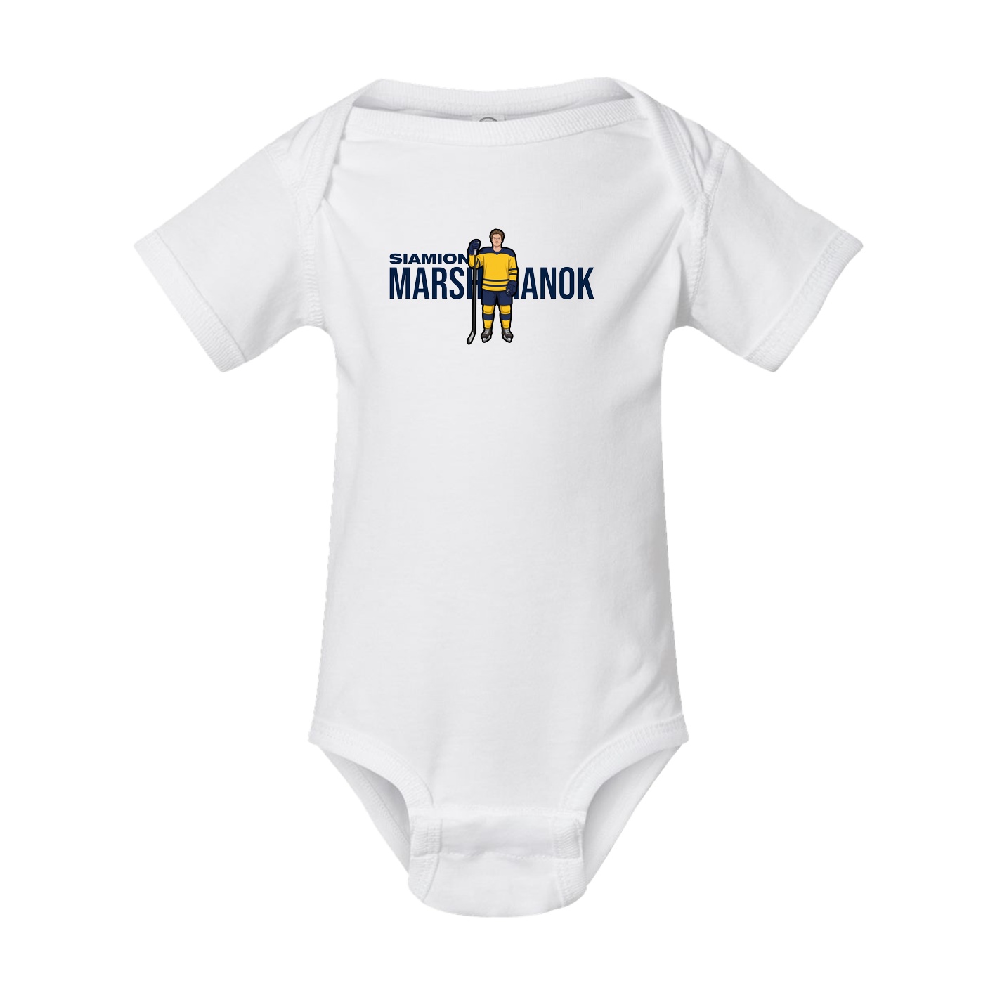 Baby Onesie — Player Name in White