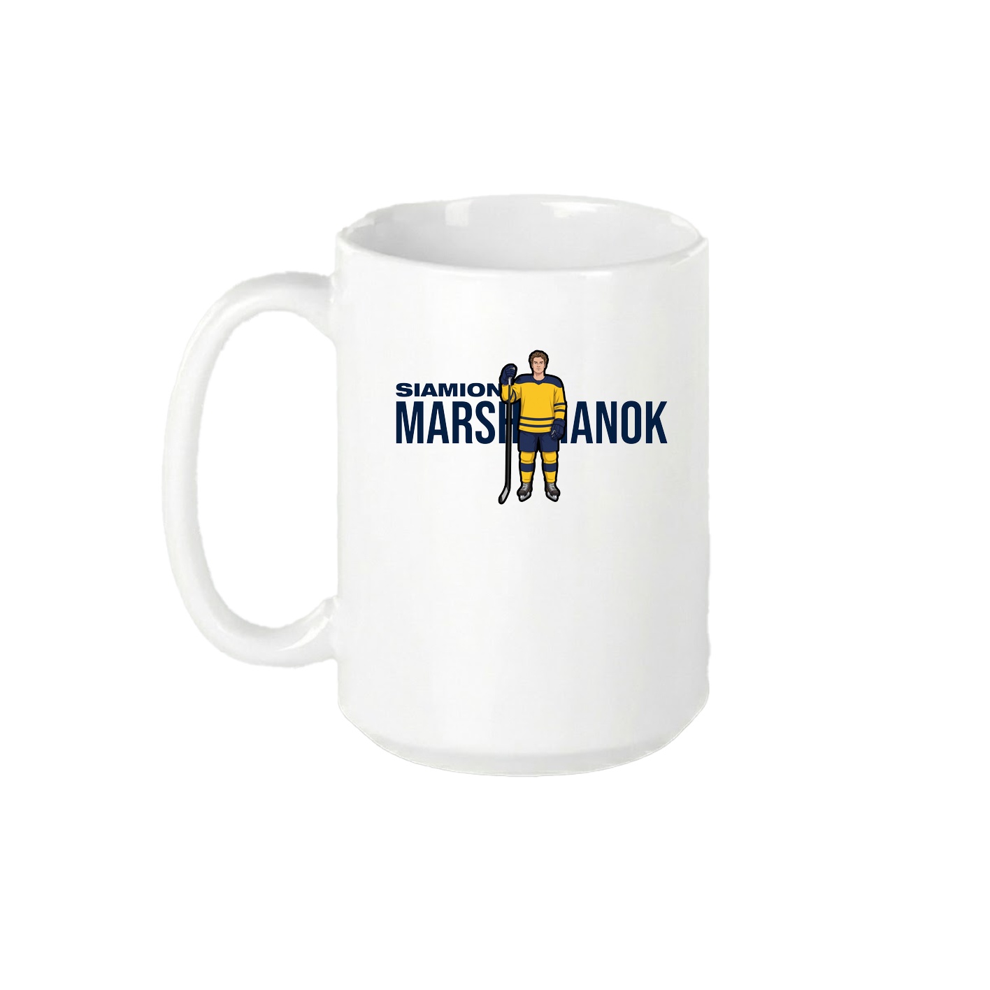 15oz Coffee Mug — Player Name in White