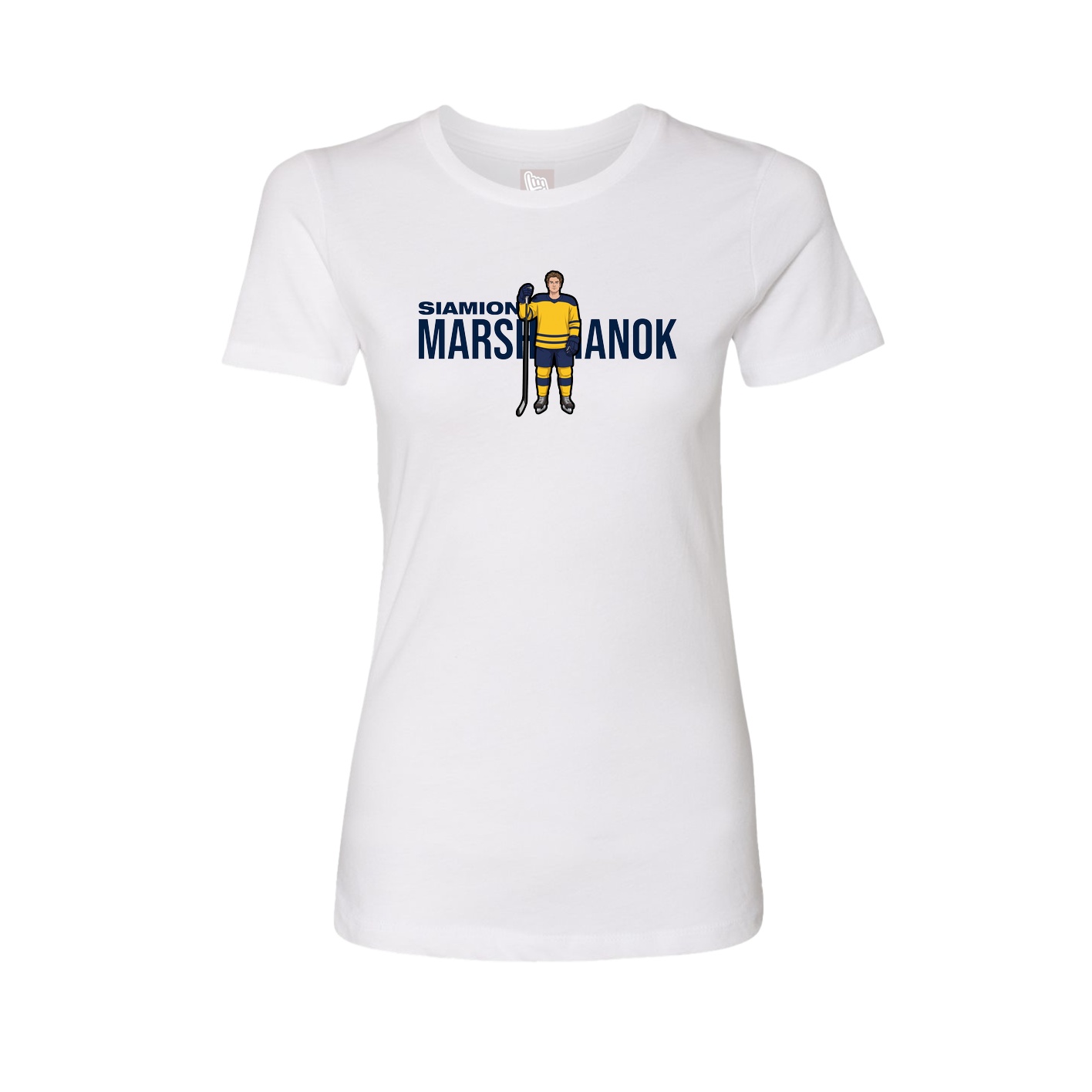 Fitted Women's Tee — Player Name in White