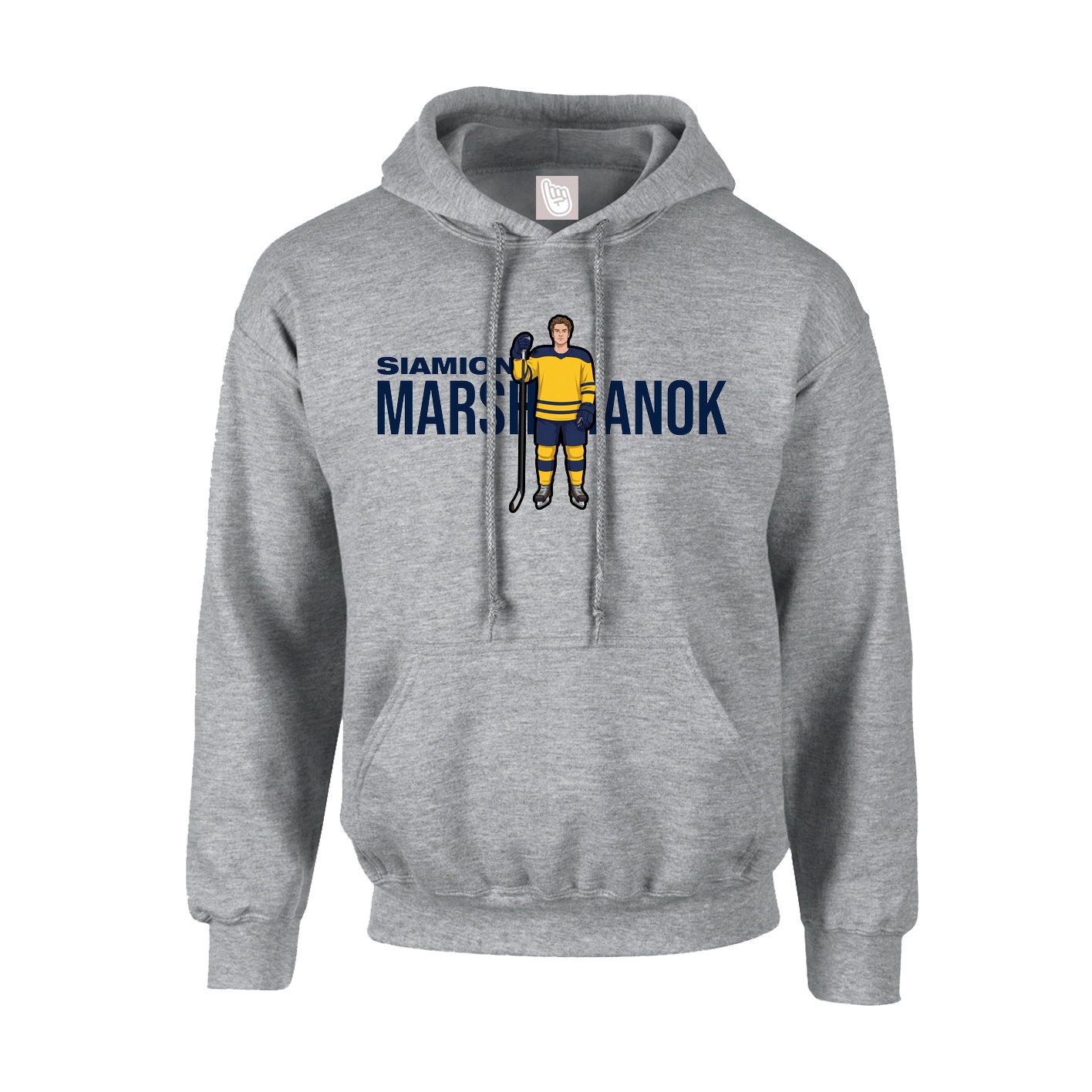 Youth Hoodie — Player Name in Grey