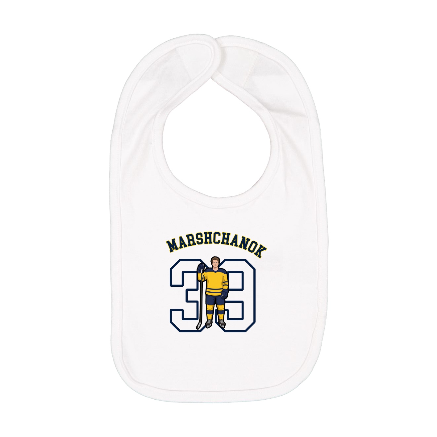 Infant Bib — Shirsey Arch in White