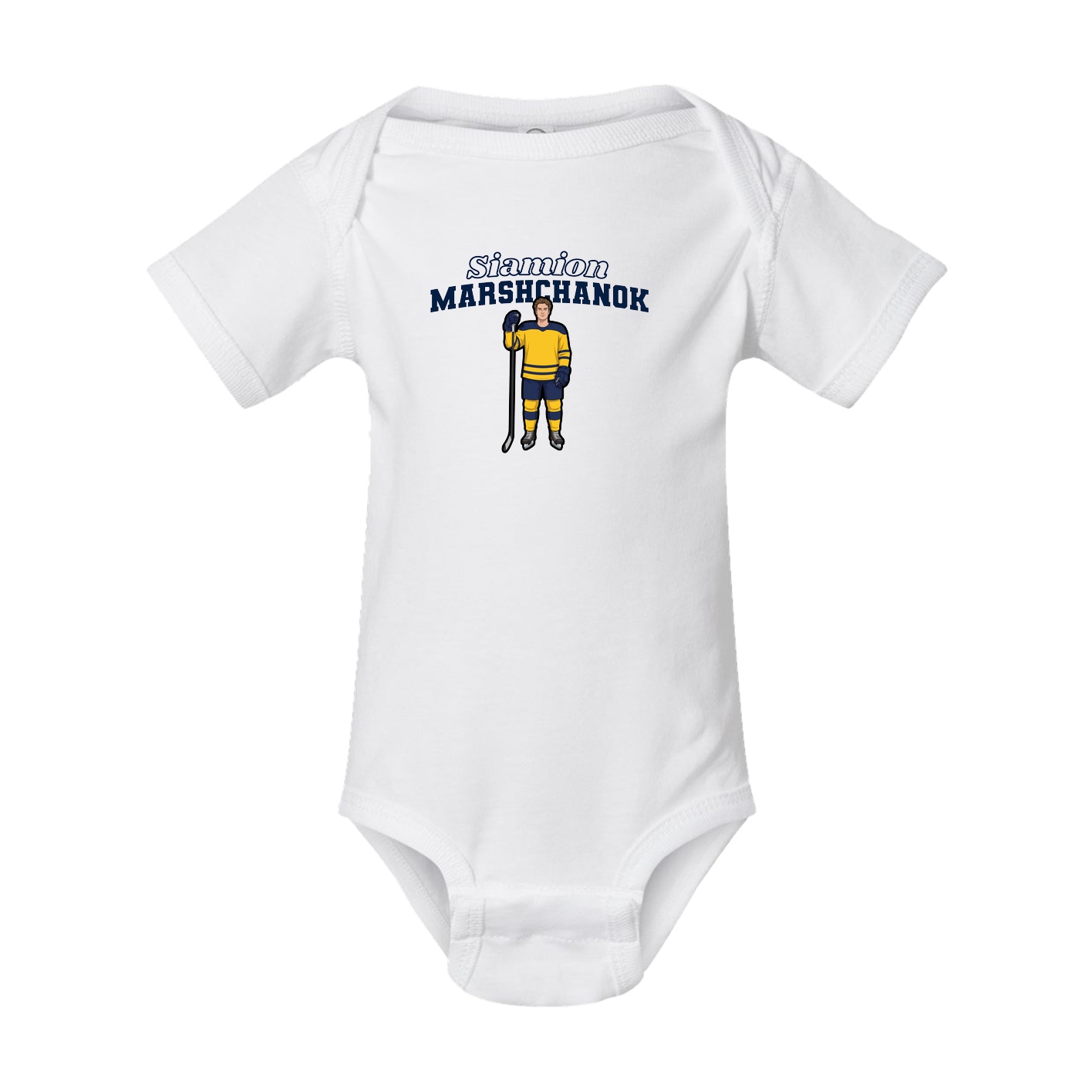 Baby Onesie — Name Arch in White