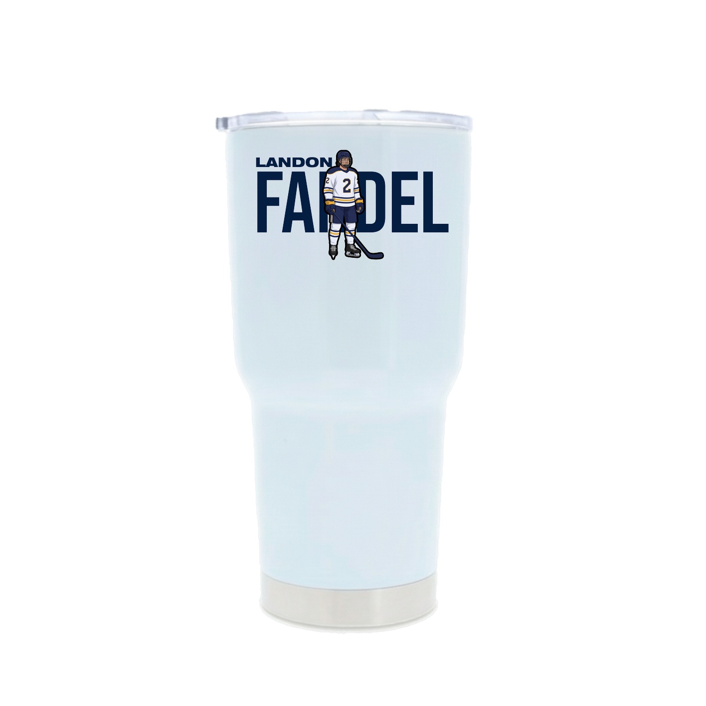 30oz Stainless Steel Tumbler — Player Name in White