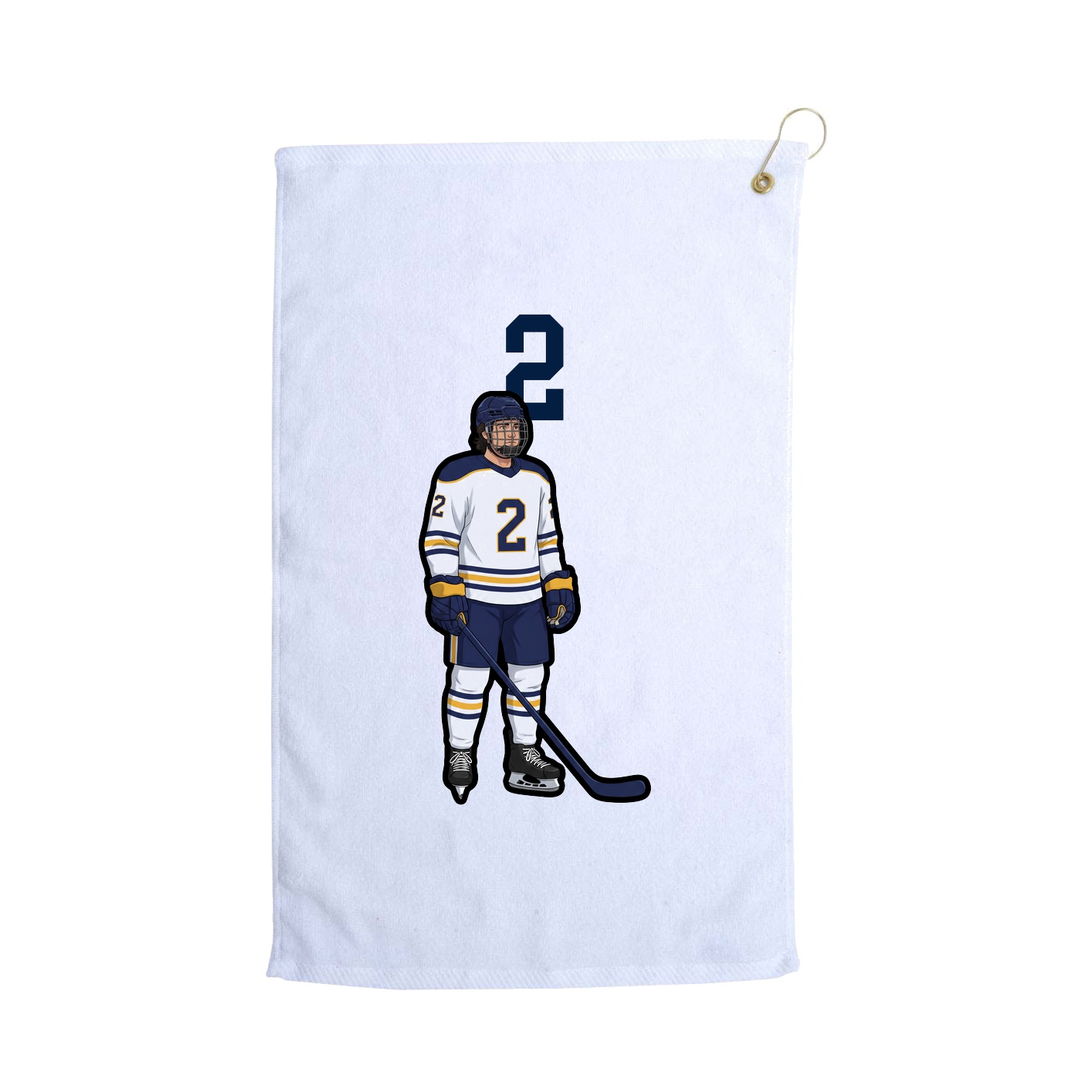 Golf Towel — Number Top in White