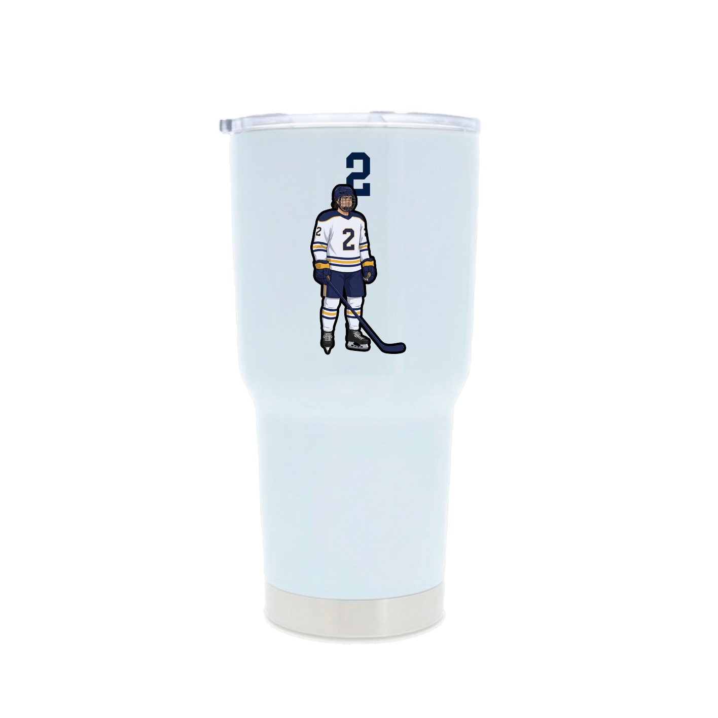 30oz Stainless Steel Tumbler — Number Top in White