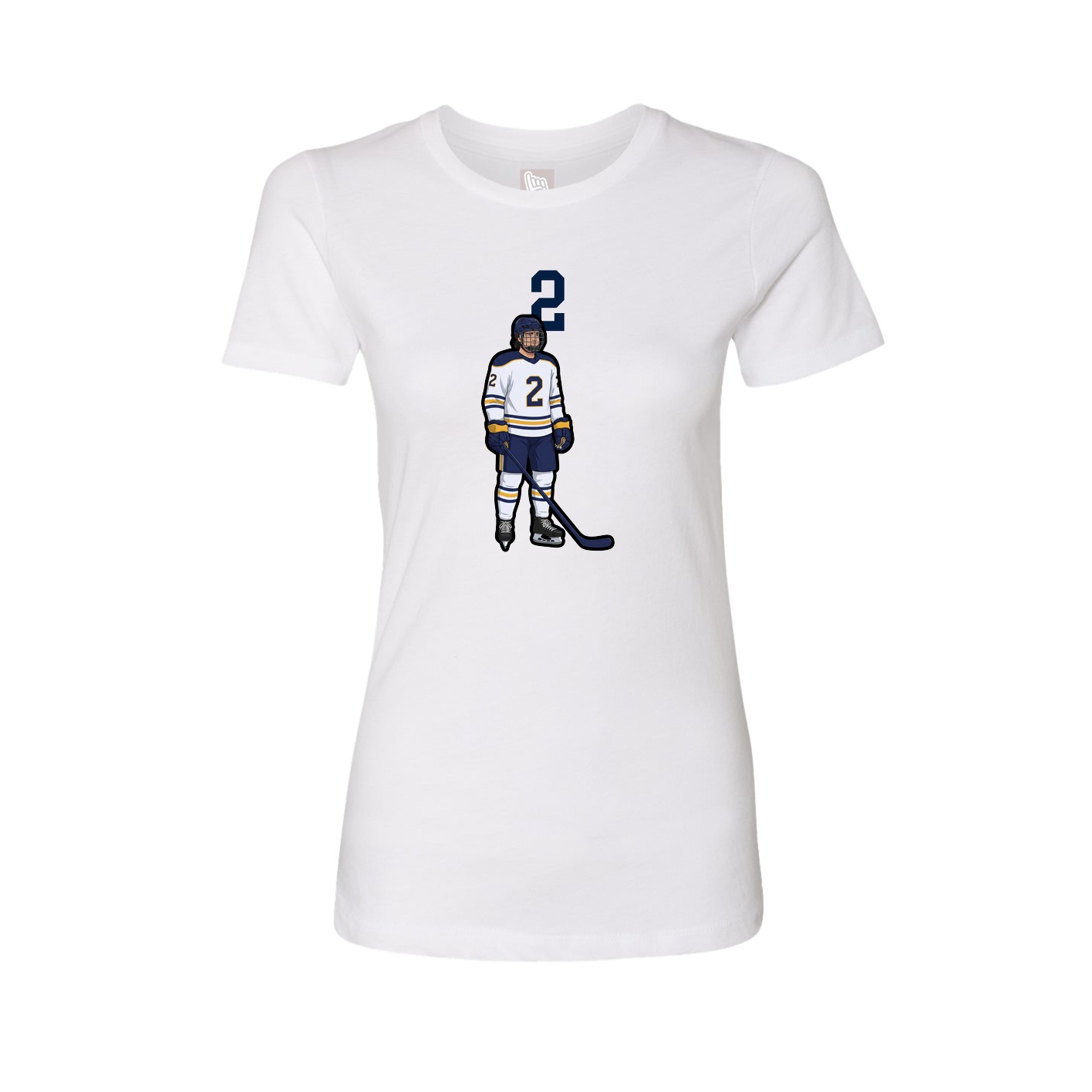 Fitted Women's Tee — Number Top in White