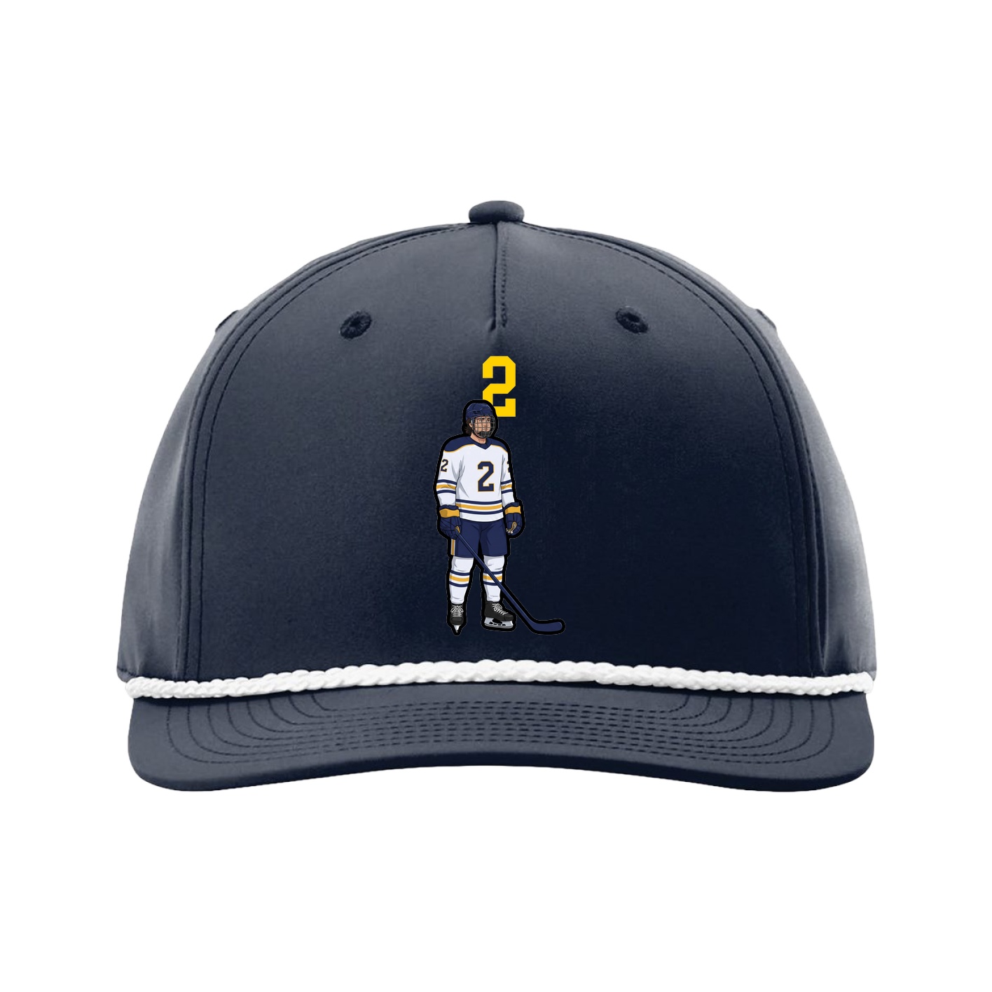 Five-Panel Classic Rope Cap — Number Top in Navy