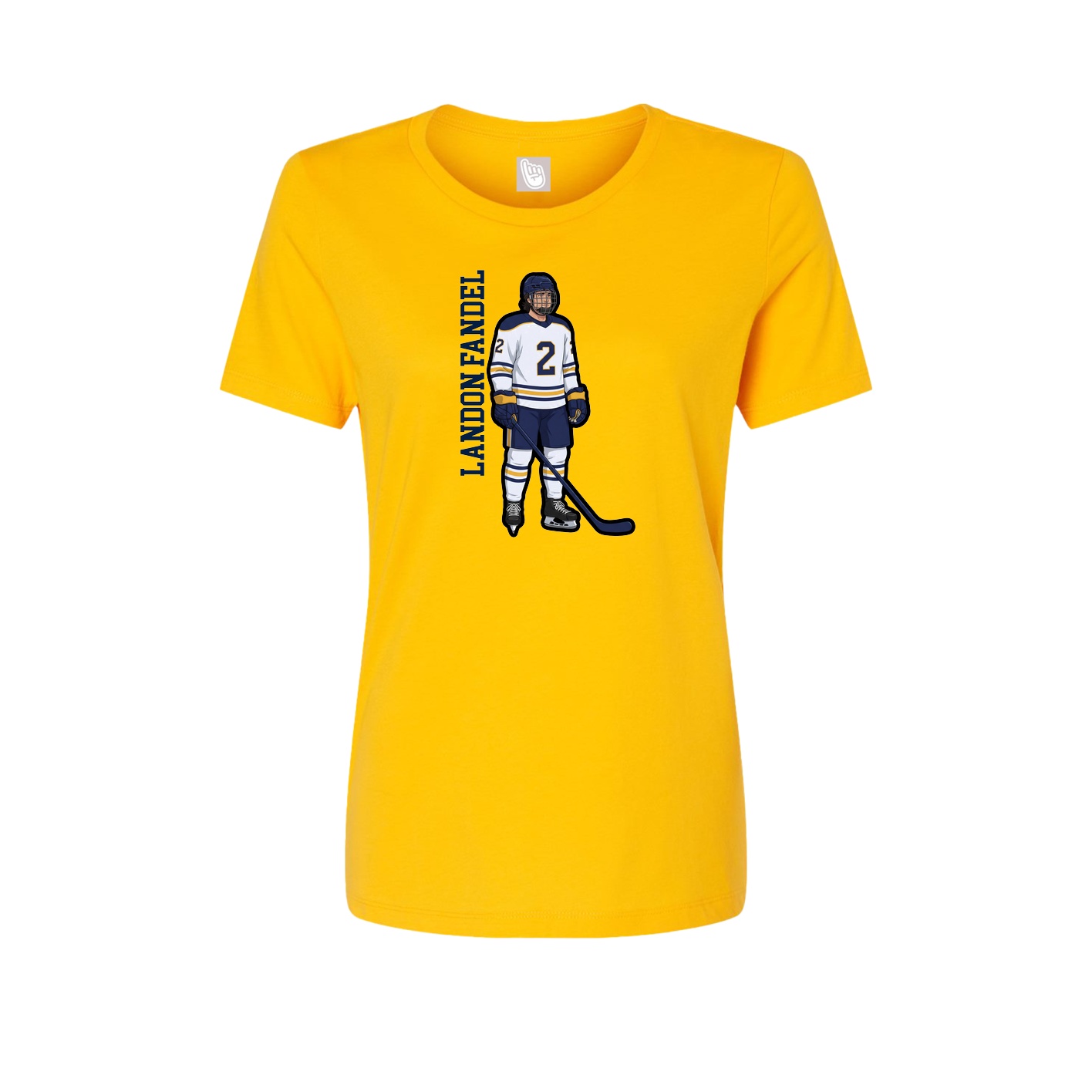 Fitted Women's Tee — Name Vertical in Gold