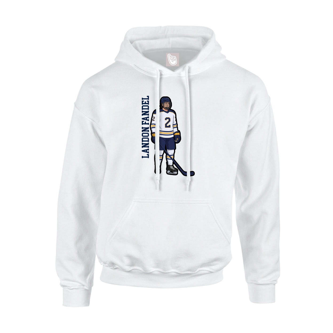 Youth Hoodie — Name Vertical in White