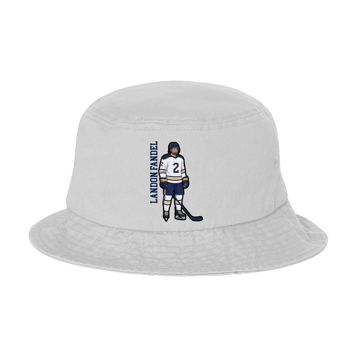 Bucket Cap — Name Vertical in White