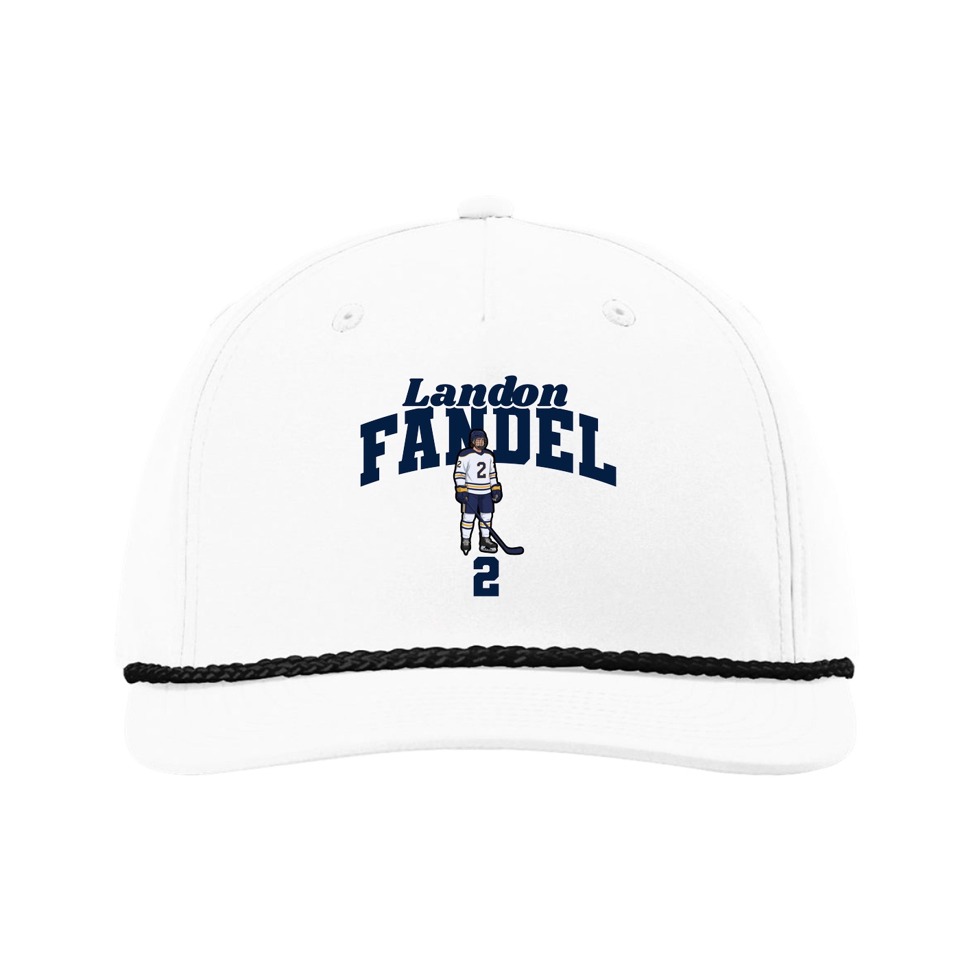Five-Panel Classic Rope Cap — Signature Arch in White