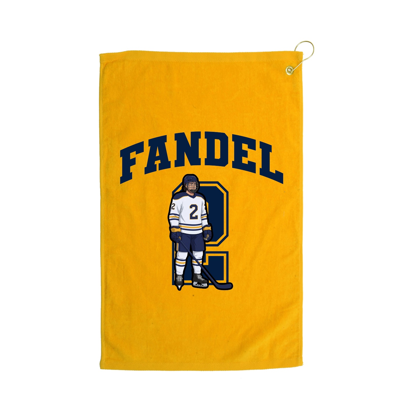 Golf Towel — Number in Gold