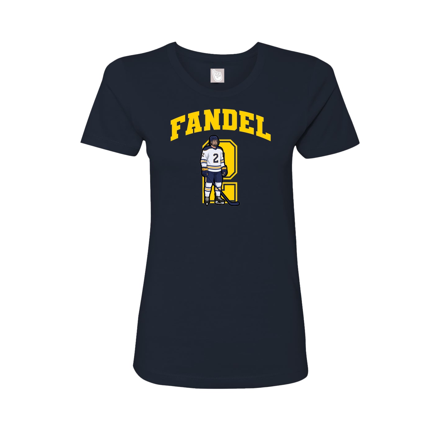 Fitted Women's Tee — Number in Navy