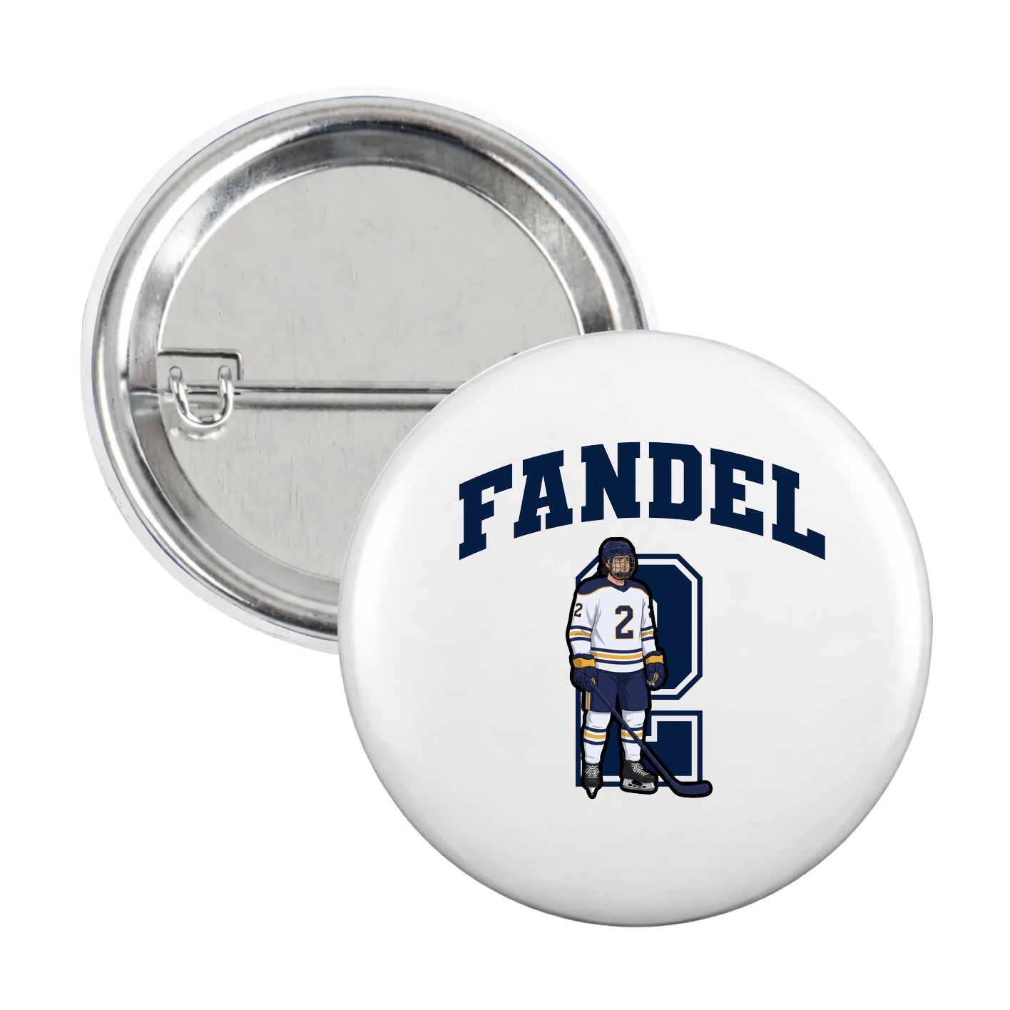 Game Day Button — Number in White
