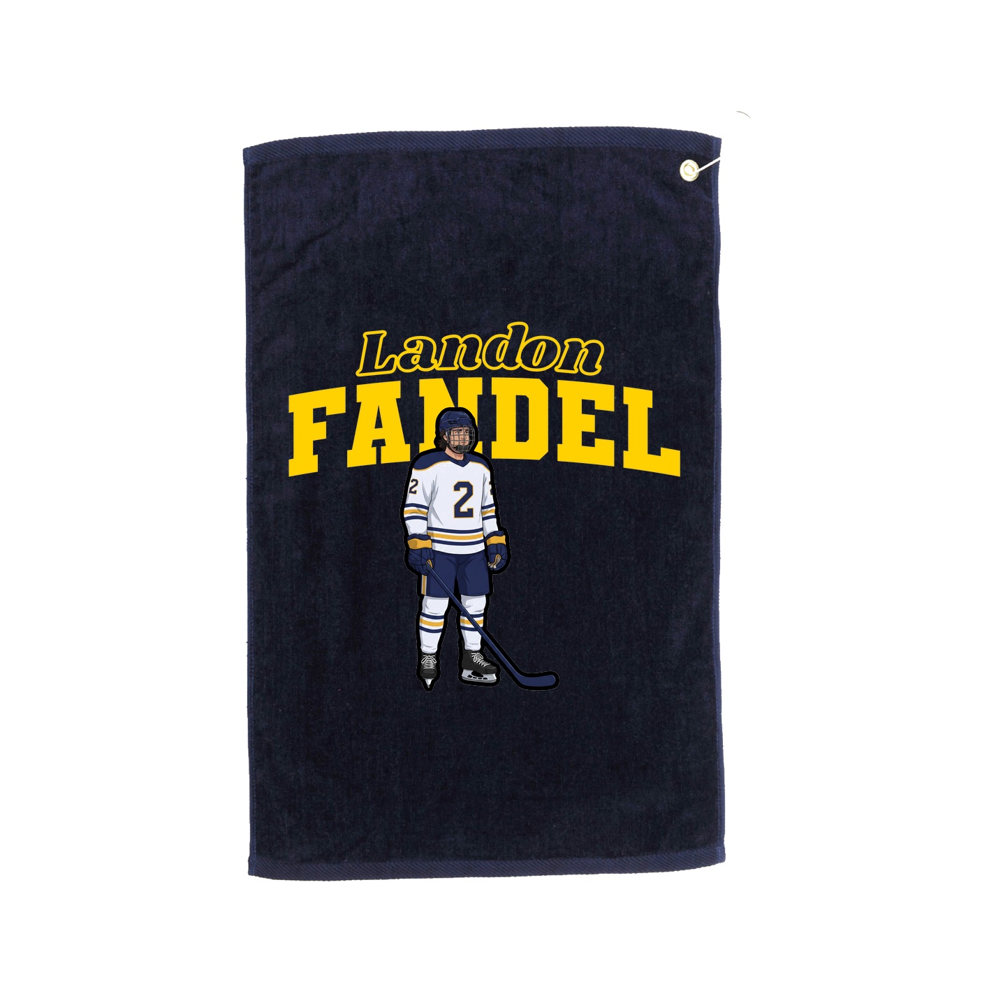 Golf Towel — Name Arch in Navy