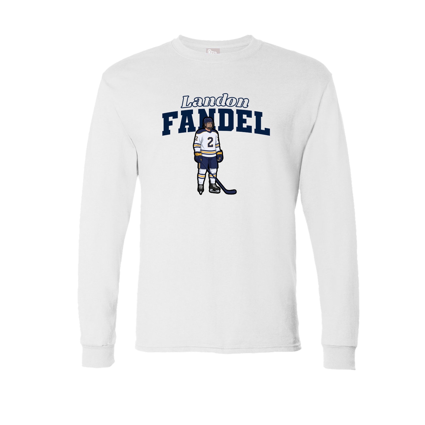 Long Sleeve Tee — Name Arch in White