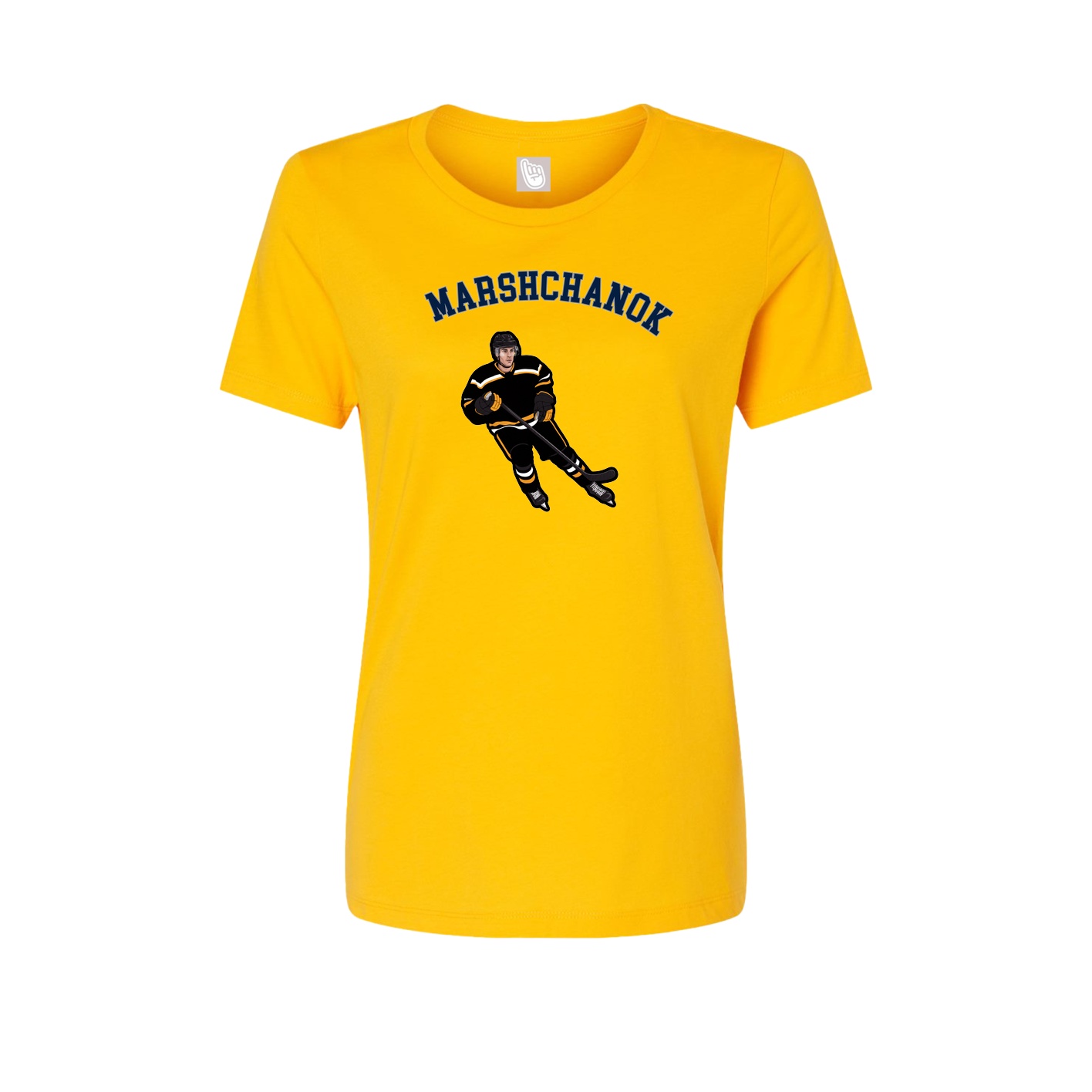 Fitted Women's Tee — Shirsey Arch in Gold
