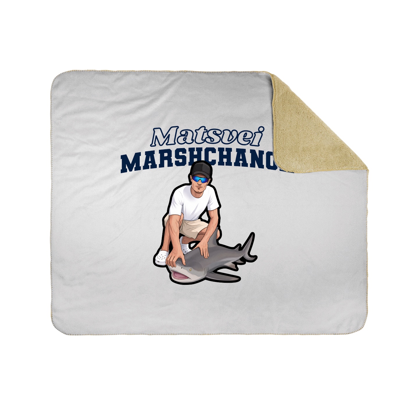 Throw Blanket — Name Arch in White