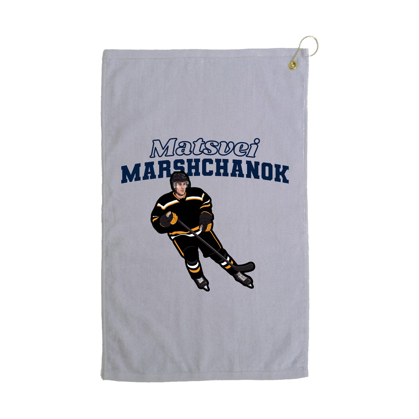 Golf Towel — Name Arch in Grey