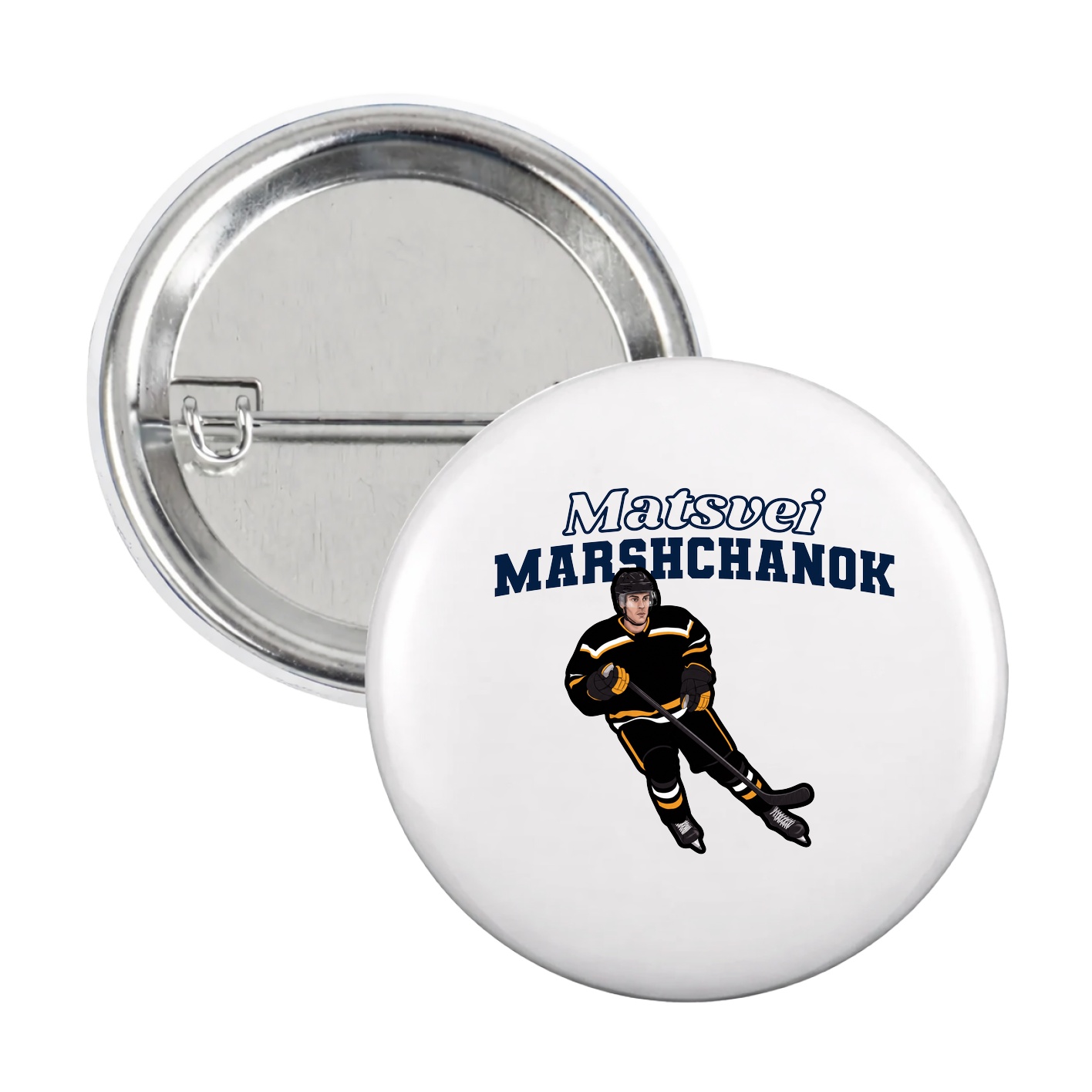 Game Day Button — Name Arch in White