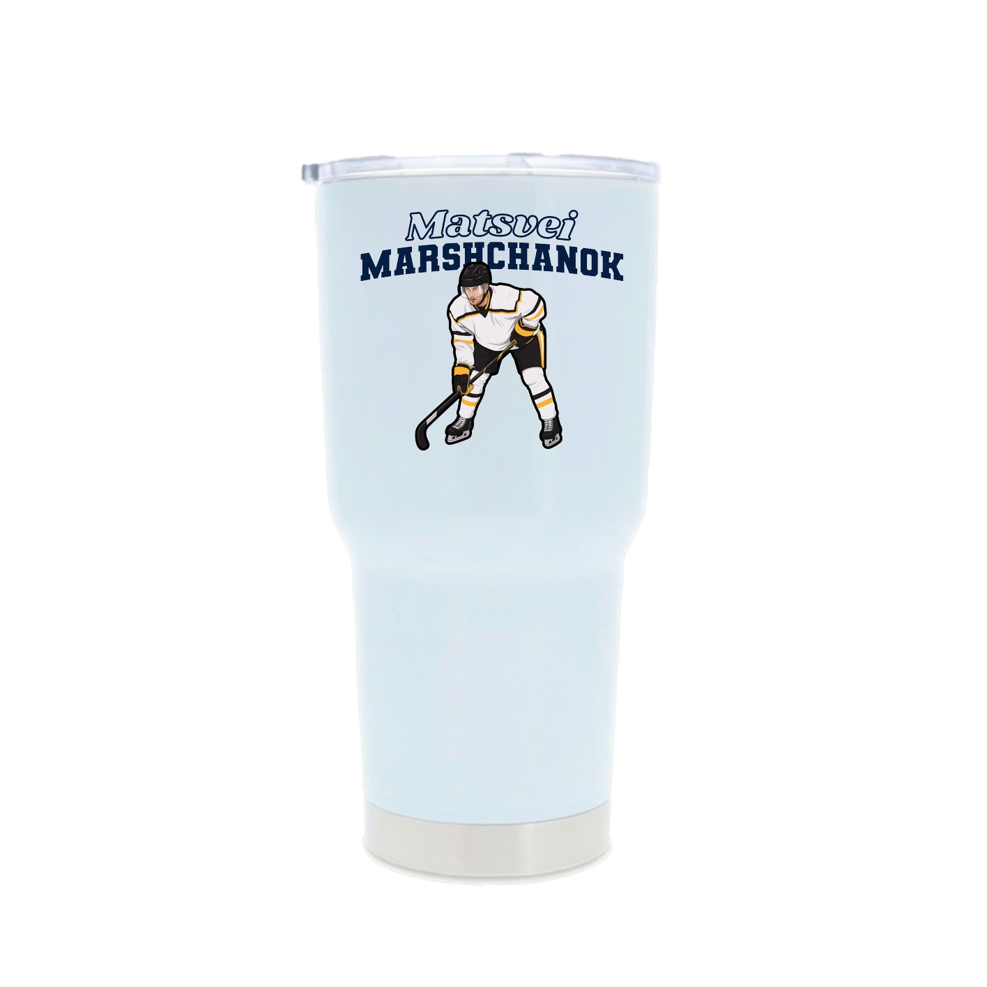 30oz Stainless Steel Tumbler — Name Arch in White
