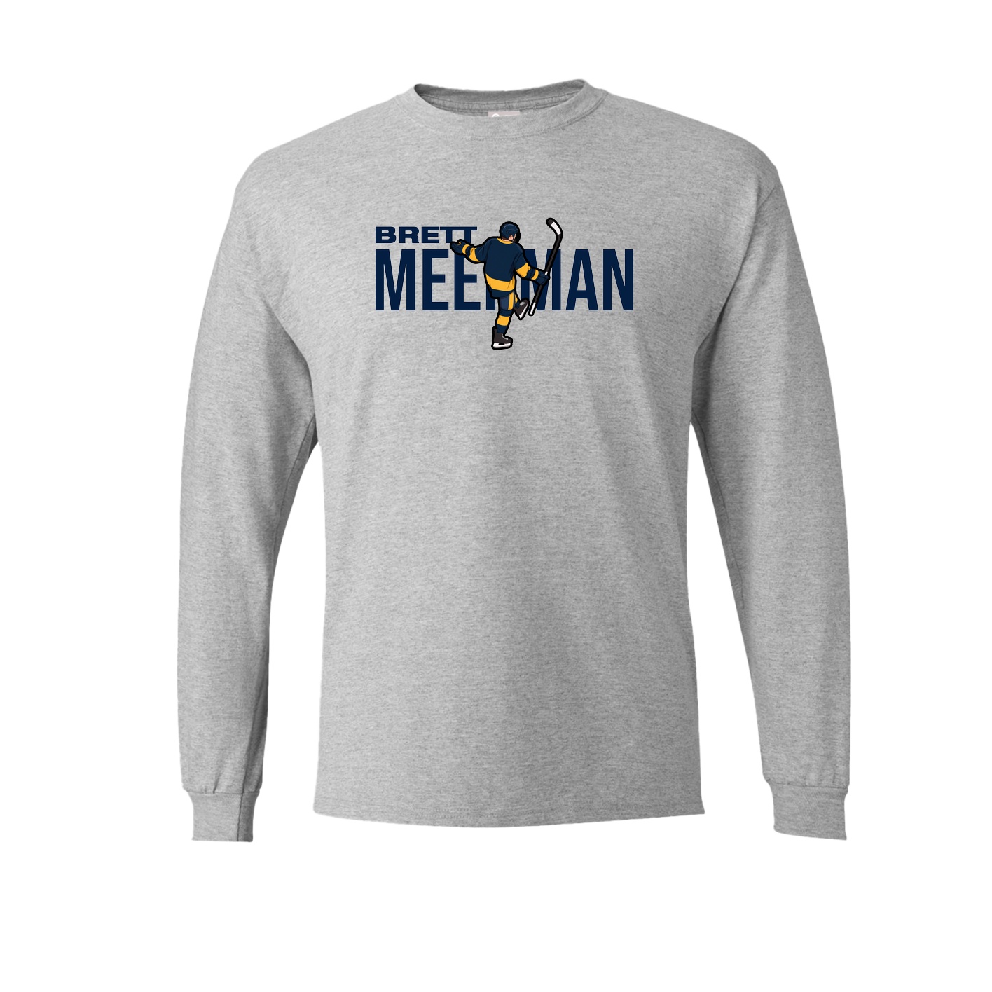Long Sleeve Tee — Player Name in Grey