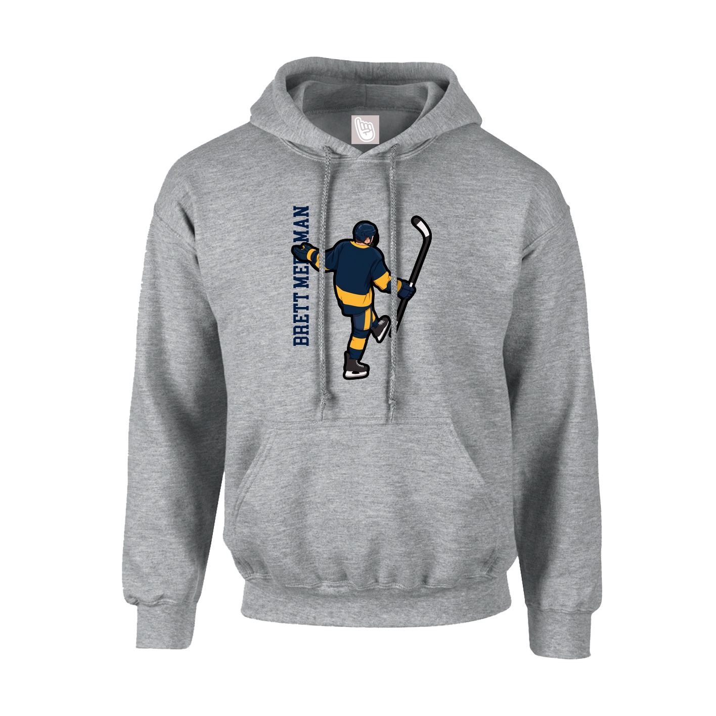 Youth Hoodie — Name Vertical in Grey