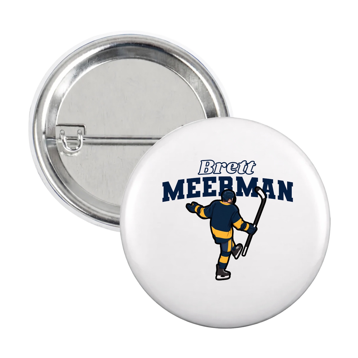 Game Day Button — Name Arch in White