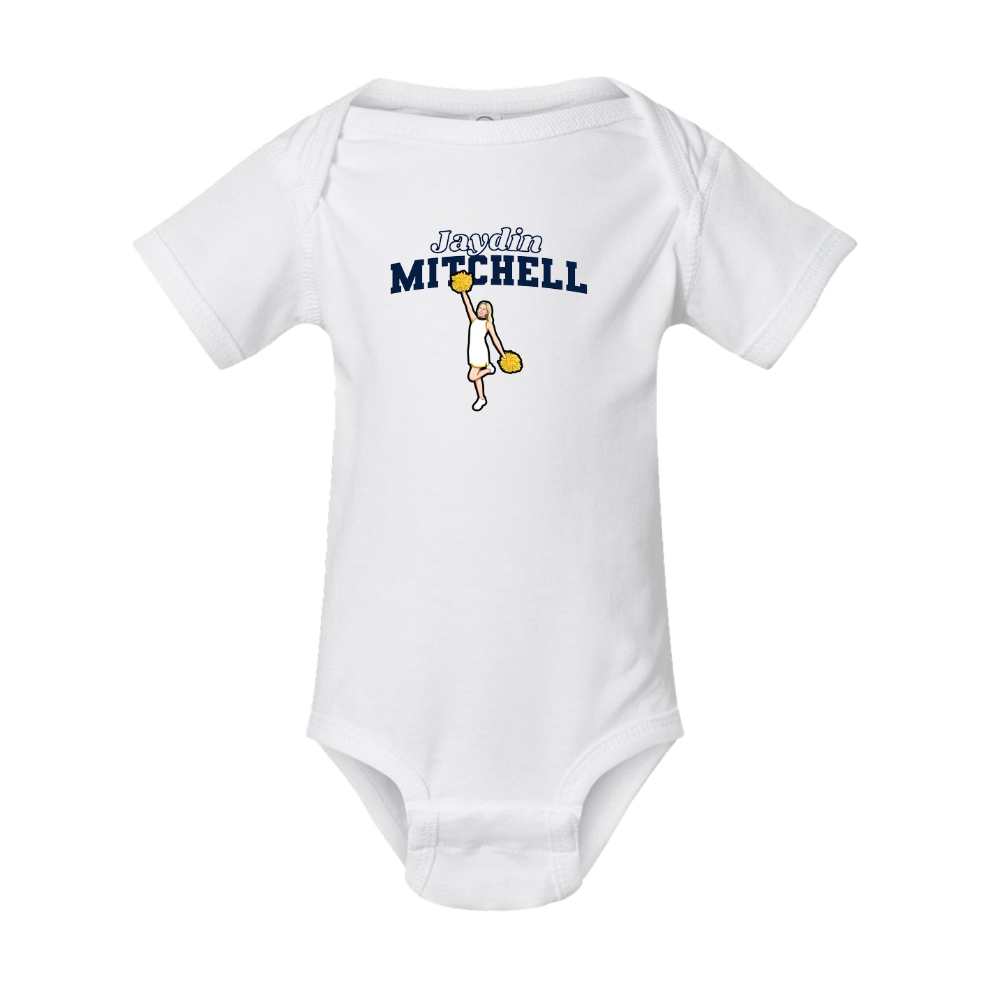 Baby Onesie — Name Arch in White