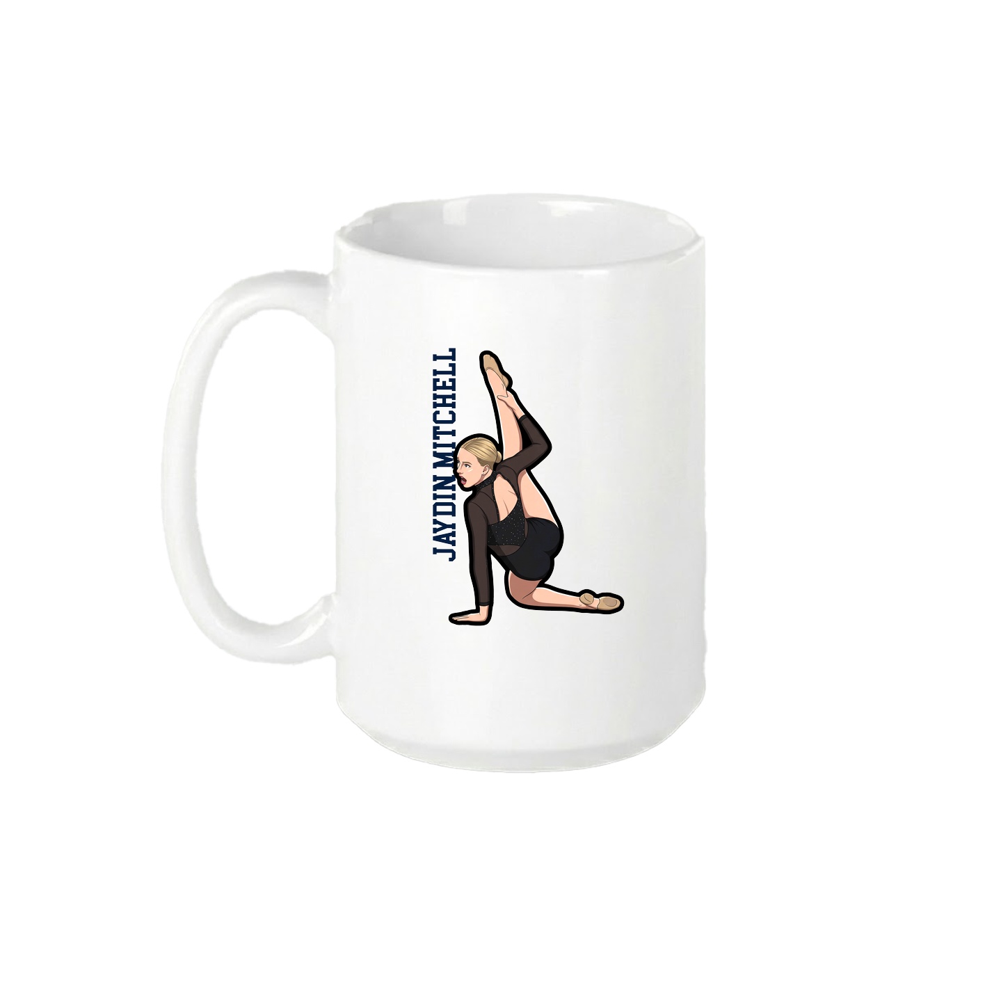 15oz Coffee Mug — Name Vertical in White