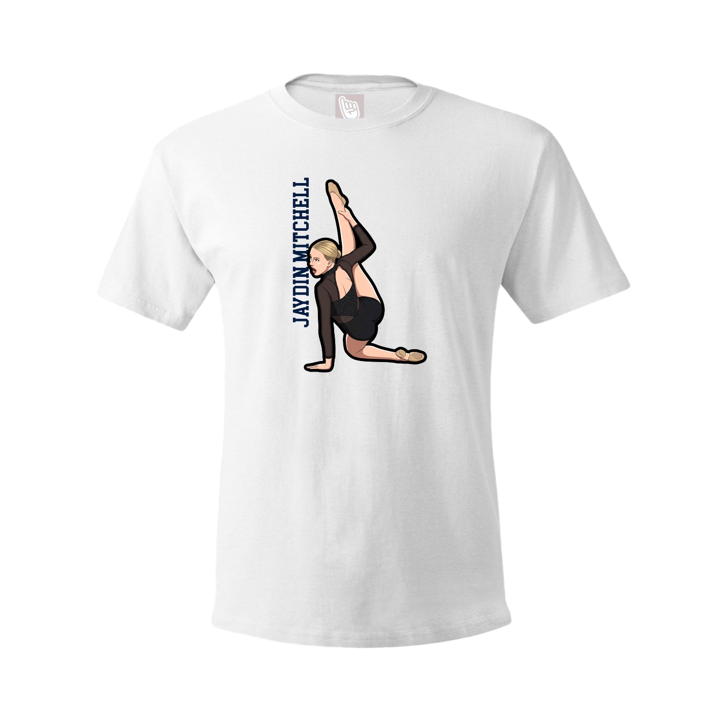 Tee — Name Vertical in White