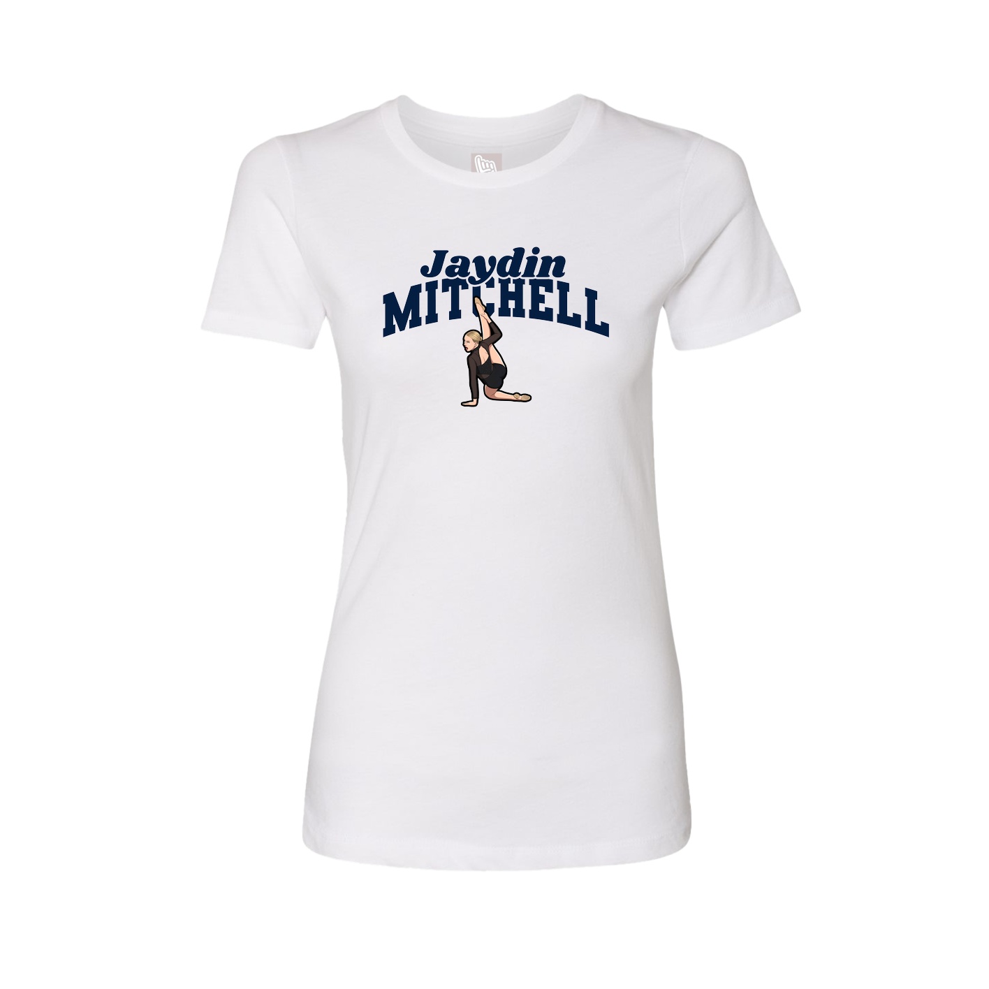 Fitted Women's Tee — Signature Arch in White