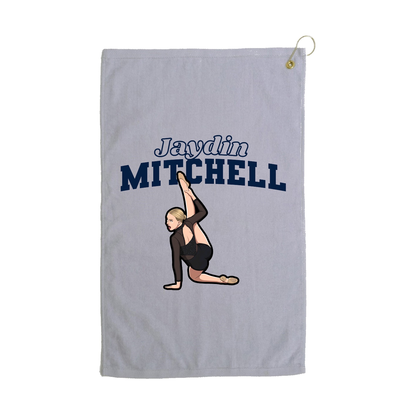 Golf Towel — Name Arch in Grey