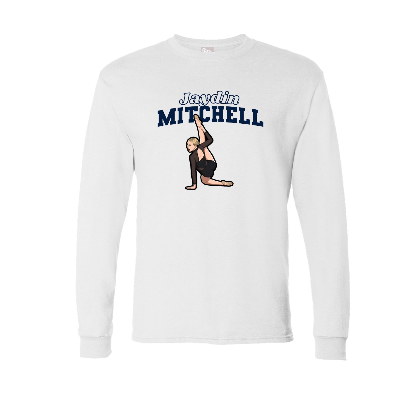 Long Sleeve Tee — Name Arch in White