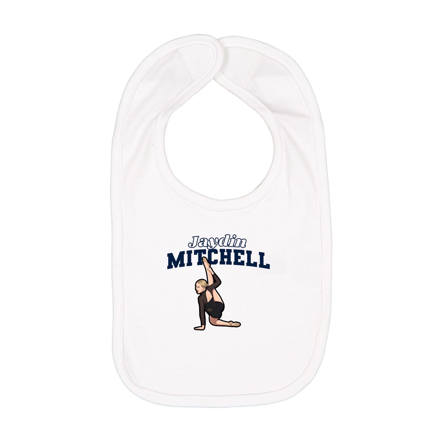 Infant Bib — Name Arch in White
