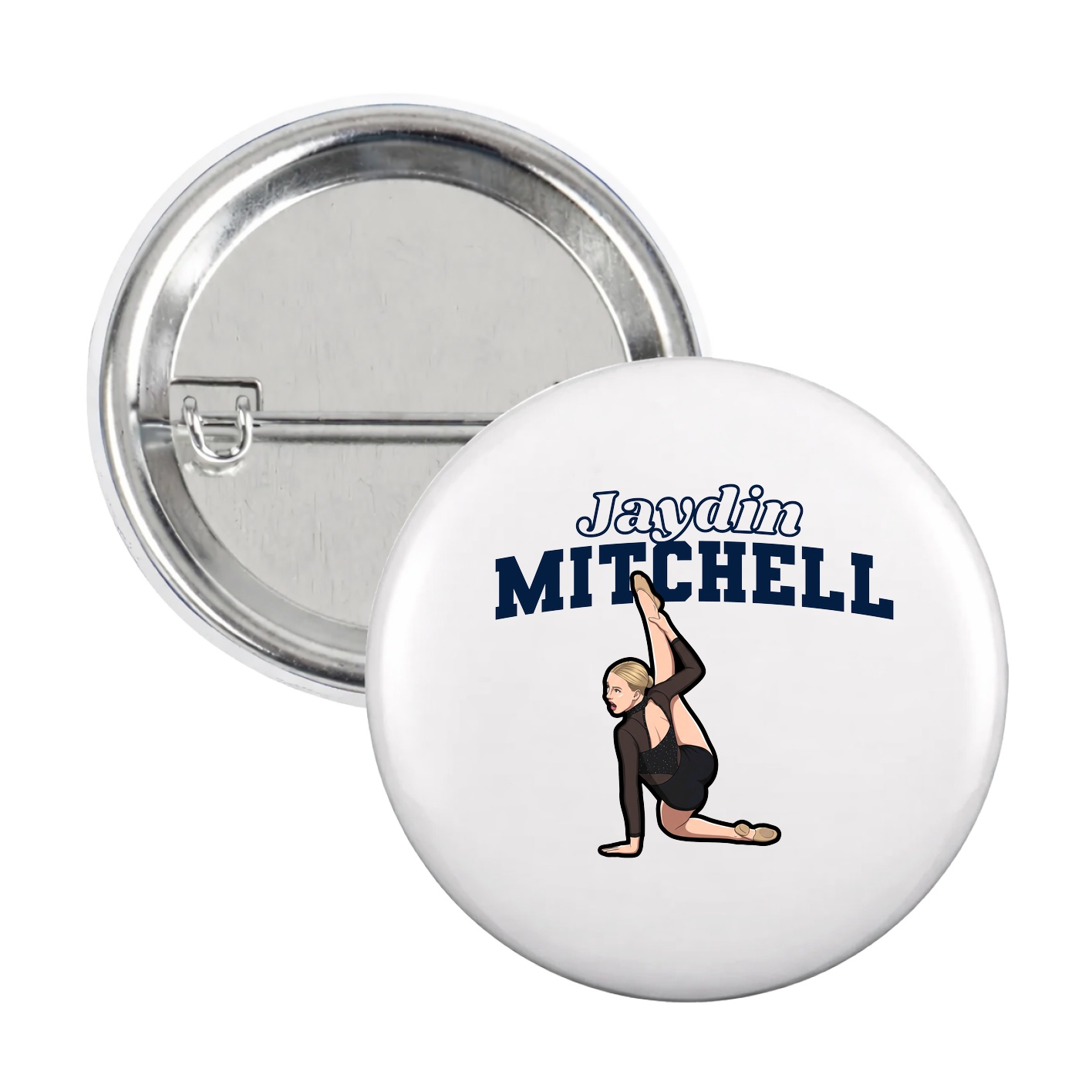 Game Day Button — Name Arch in White