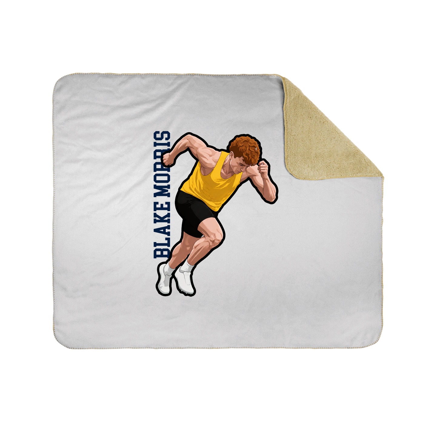 Throw Blanket — Name Vertical in White