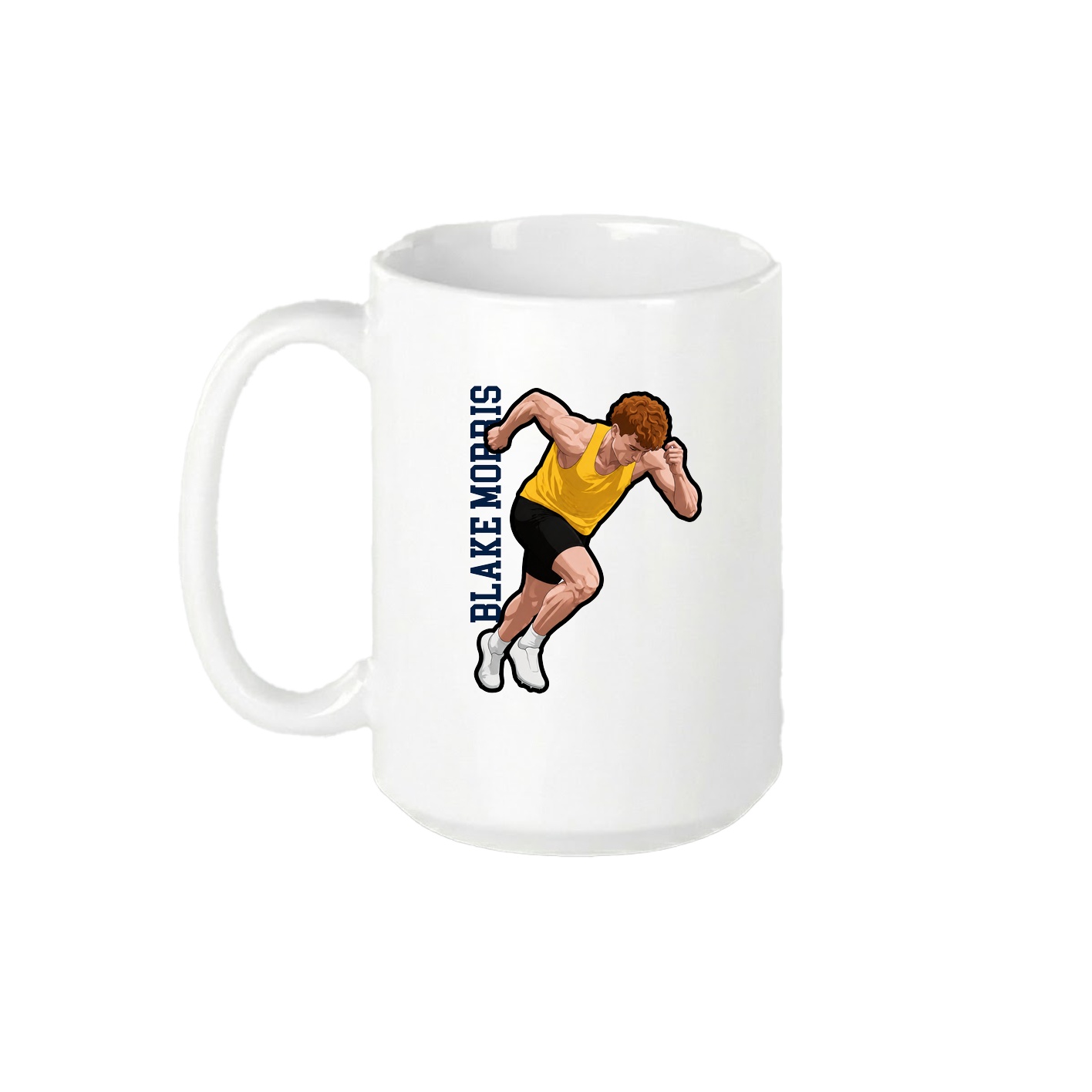 15oz Coffee Mug — Name Vertical in White