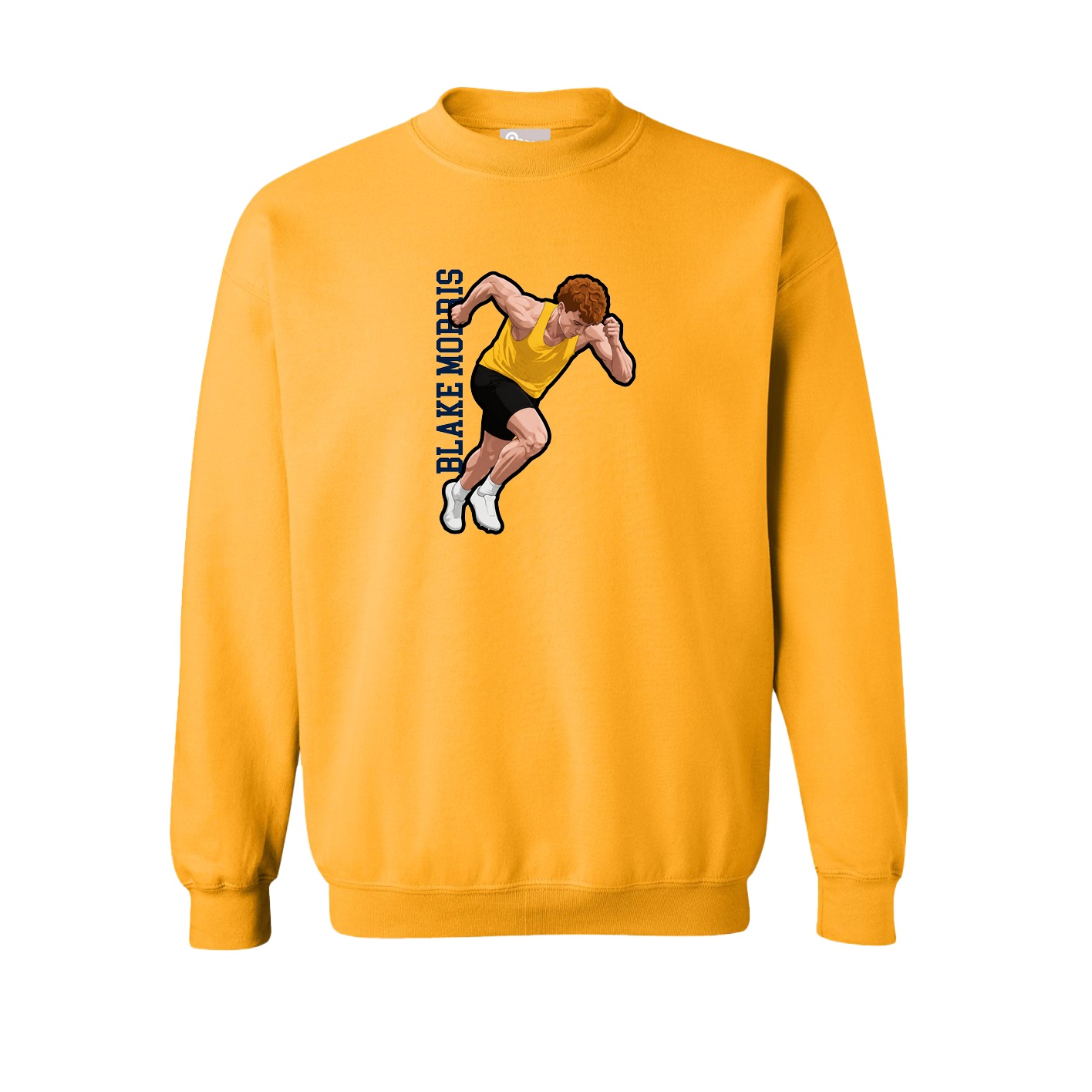 Fleece Crew — Name Vertical in Gold