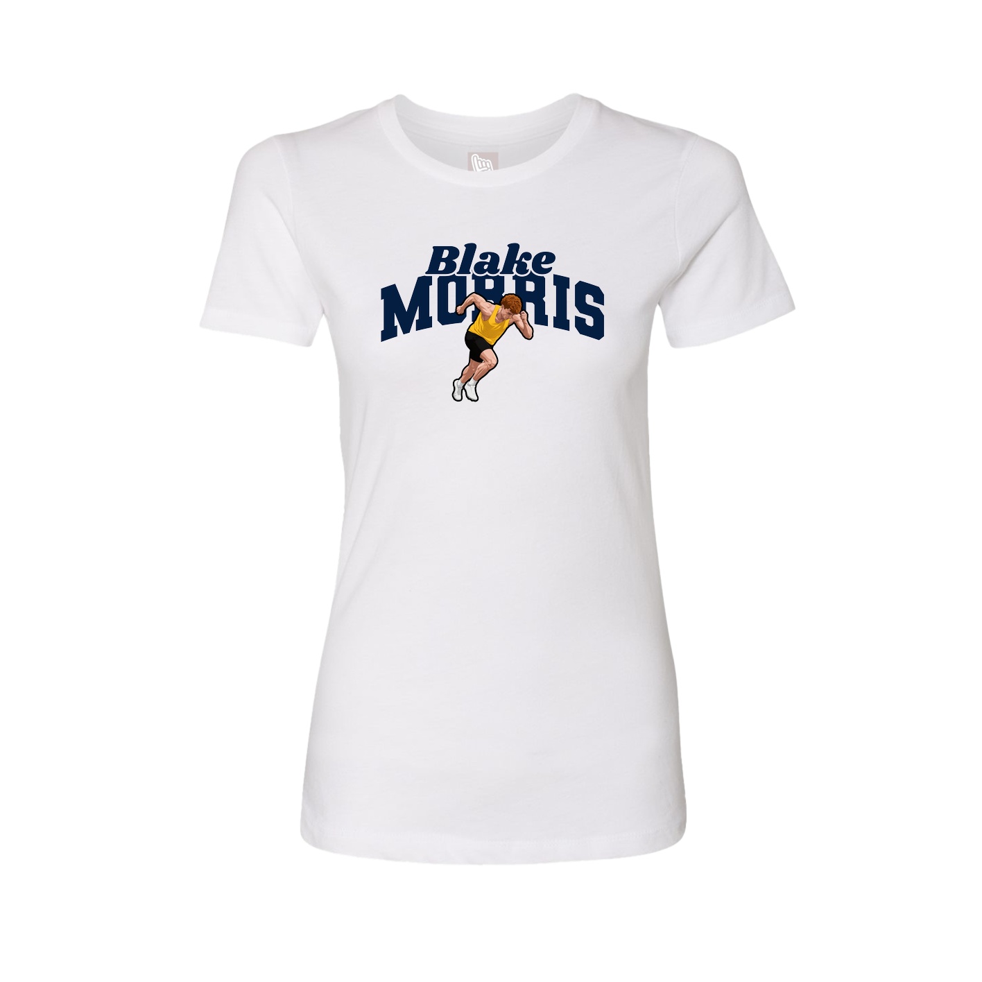 Fitted Women's Tee — Signature Arch in White